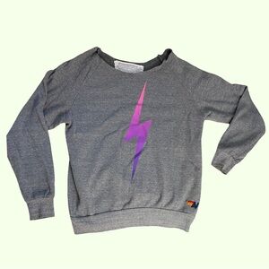 Aviator Nation Bold Sweatshirt with Raw Edge cut neckline.